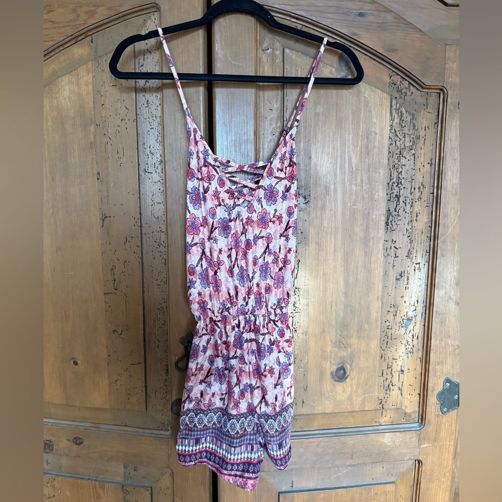 Shosho Pink and Purple Floral Romper
